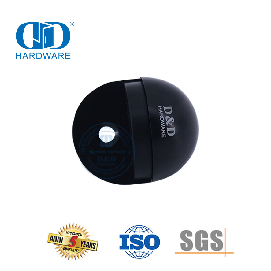 Tope de puerta de hemisferio de aleación de zinc negro mate Tipo montado en el piso-DDDS003-MB