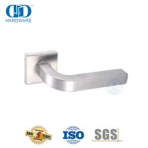 Accesorios de hardware para el hogar Manija de puerta de palanca de tubo de roseta cuadrada de acero inoxidable-DDTH044-SSS