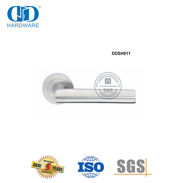 Manijas de puerta tipo palanca para puerta principal de oficina de acero inoxidable macizo-DDSH011-SSS