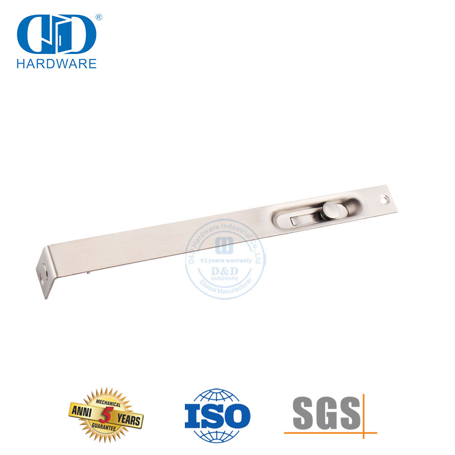 Perno rasante de alta seguridad de acero inoxidable satinado para puerta de madera-DDDB005-SSS