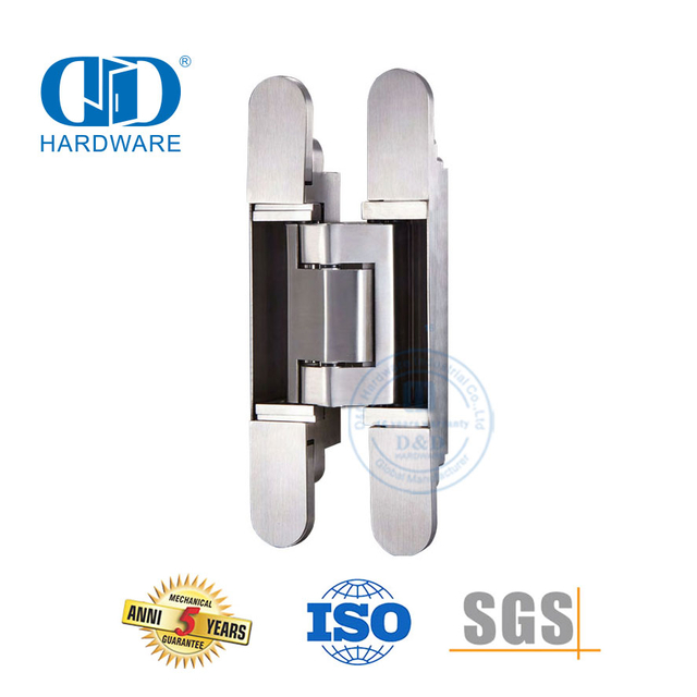 Bisagra de puerta oculta de acero inoxidable ajustable en 3D de 180 grados después de instalarla-DDCH018