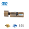 Cilindro giratorio y llave de cerradura de puerta de embutir de latón antiguo con perfil europeo-DDLC001-65mm-AB