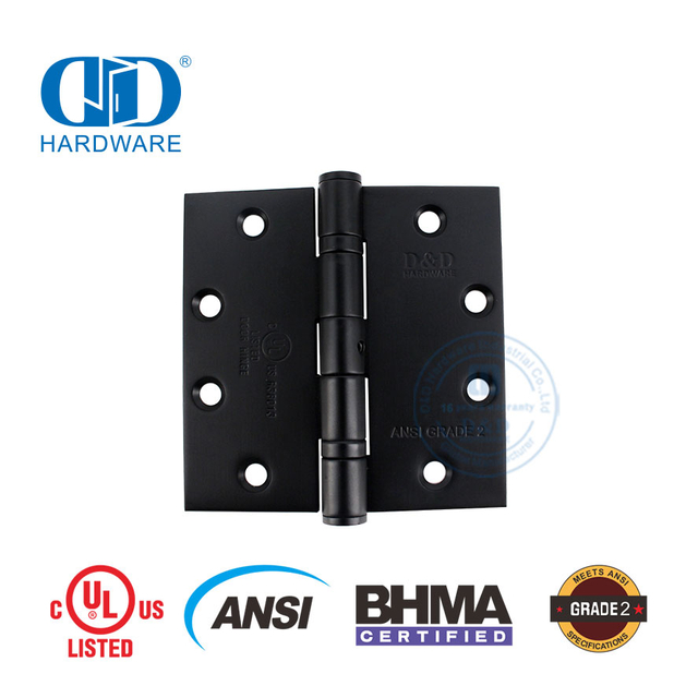 Accesorios de alta calidad Peso estándar BHMA ANSI Grado 2 Bisagra de puerta resistente al fuego-DDSS001-ANSI-2-4.5x4.5x3.4mm