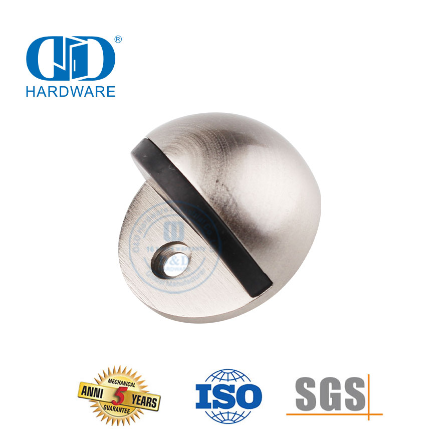 Tope de puerta tipo partido montado en el piso de aleación de zinc y níquel satinado-DDDS004-SN