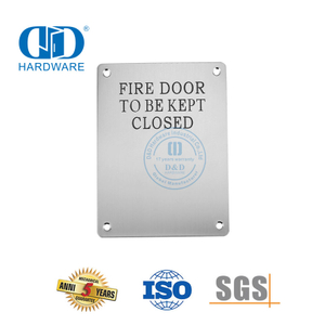 Puerta contra incendios Firma Tipo cuadrado Puerta contra incendios Mantenida cerrada Placa de señalización de acero inoxidable Baño público Puerta de inodoro Placa de firma-DDSP010