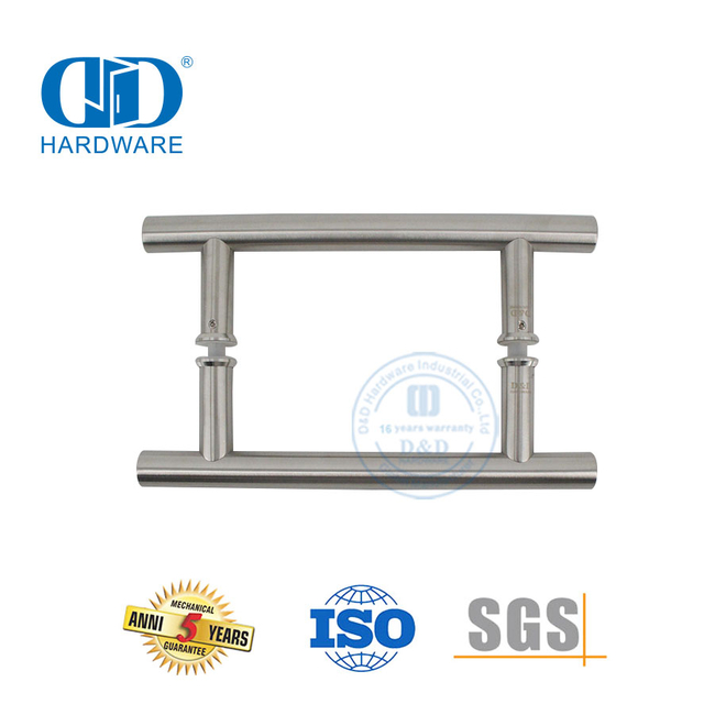 Manija de puerta de ducha con tirador y empuje de tubo de acero inoxidable en forma de H, gran oferta, DDPH001-A Φ22-SSS