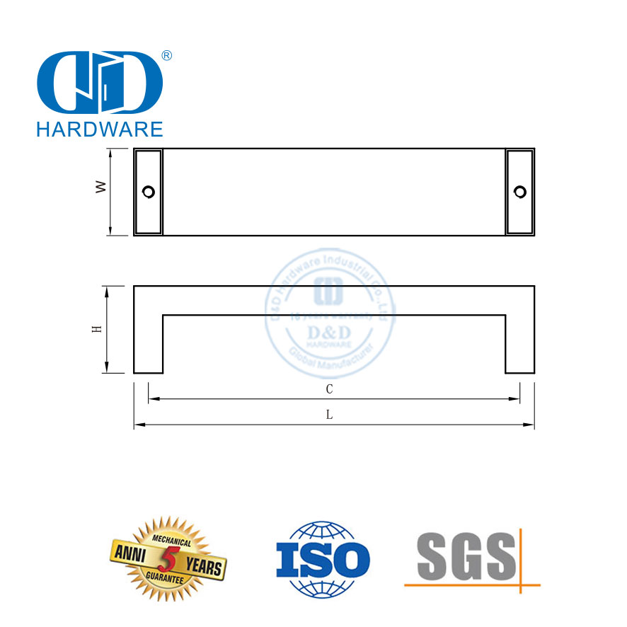 Manija de puerta de cajón de armario, manija de muebles de gabinete de acero inoxidable de nuevo diseño, DDFH039