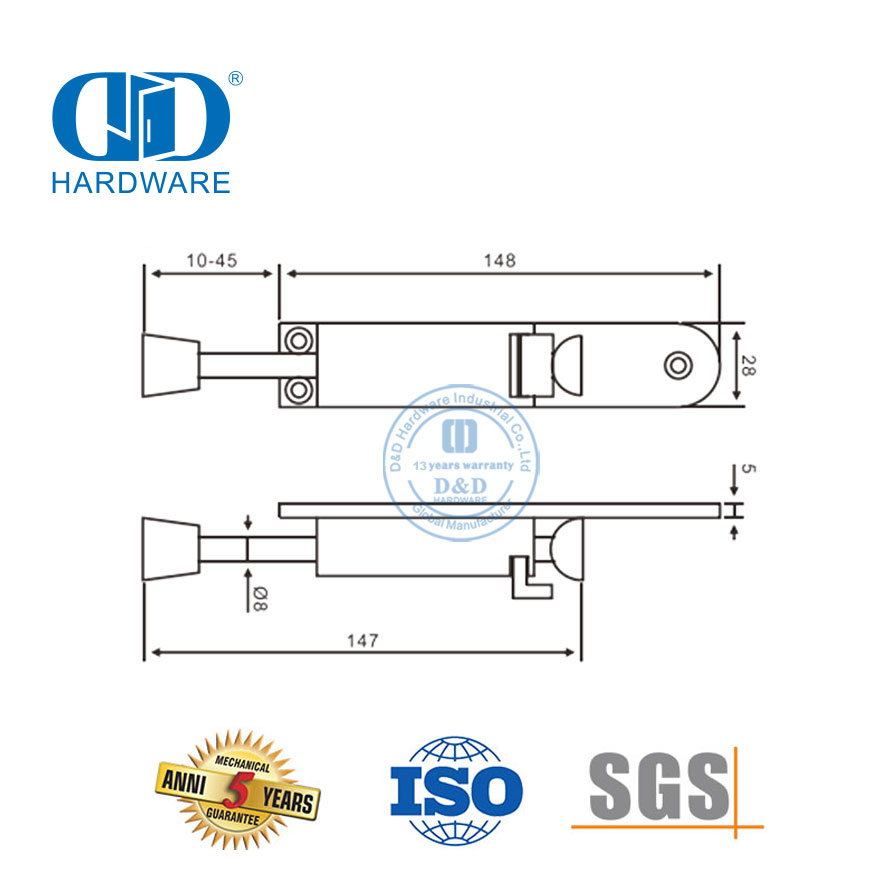 Tope de puerta de acero inoxidable tipo montado en puerta con pedal de aleación de zinc para escuela-DDDS034