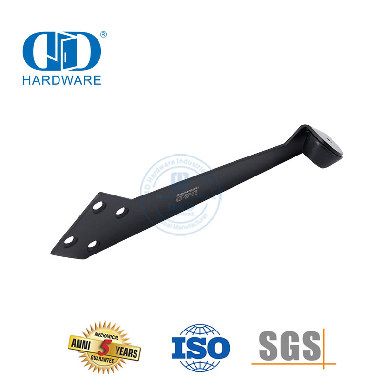 Tope de puerta de pared negro de acero inoxidable con puerta de metal-DDDS026