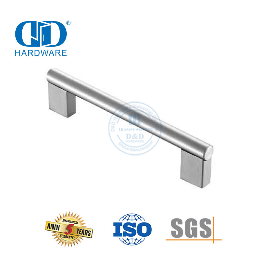 Manija de puerta comercial cuadrada de acero inoxidable 304 resistente, manija de puerta de entrada, manija de puerta de garaje de madera de oficina-DDFH023