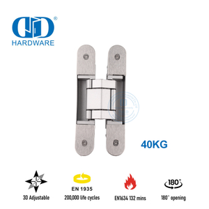 Bisagra de puerta oculta ignífuga EN1935 para puerta de dormitorio-DDCH008-G40