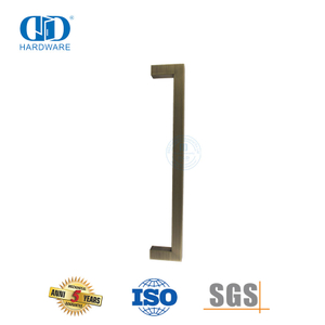 Tirador de acero inoxidable con barra cuadrada de latón antiguo de lujo para puerta de madera-DDPH034-AB