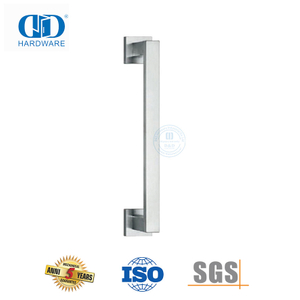 Tirador cuadrado de acero inoxidable con acabado satinado, tirador de un solo lado para puertas de metal de vidrio comerciales-DDPH035