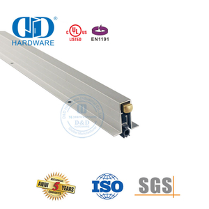 Herrajes para muebles de puerta CE, burlete plateado a prueba de polvo y viento, sello inferior de puerta corredera de seguridad completamente embutido-DDBS002