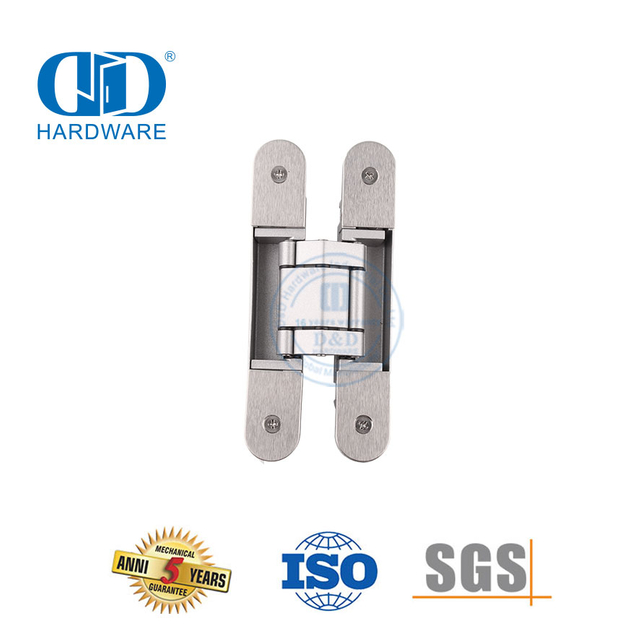 Bisagra de aleación de zinc Hardware oculto invisible 3D Cierre suave Bisagra de puerta exterior interior comercial a tope resistente-DDCH008-G80