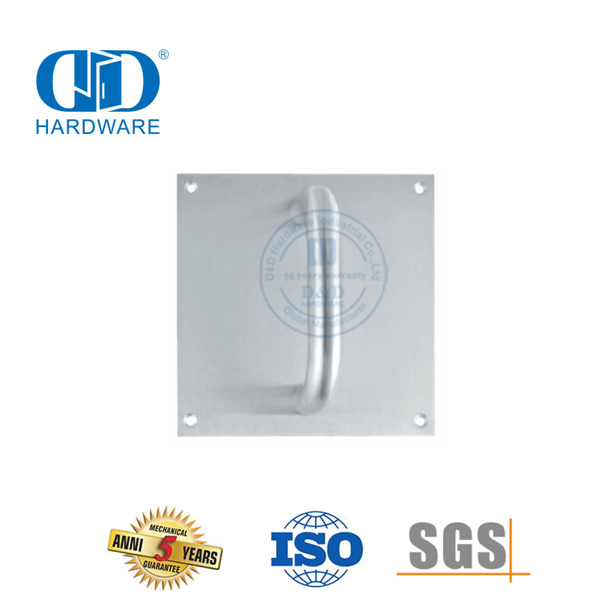 Herrajes para puertas de acero inoxidable, placa de señal, manija de palanca, tirador de puerta de metal para exteriores comerciales, DDPH021
