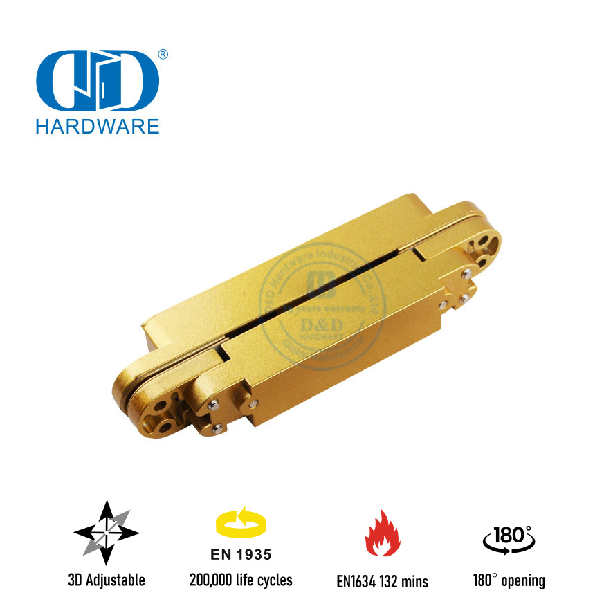 Bisagra de puerta oculta de 180 grados con clasificación de fuego EN1634 para Hotel-DDCH008-G40