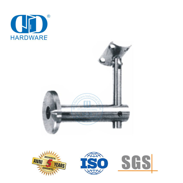 Accesorios para rieles de escaleras Soporte de abrazadera de vidrio de acero inoxidable Herrajes para puertas de vidrio Soporte para pasamanos-DDHB004