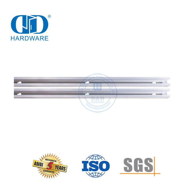 Herrajes para puertas de granero de derivación de estilo moderno de acero inoxidable, herrajes para muebles con riel para puertas corredizas para puertas de granero-DDBD069