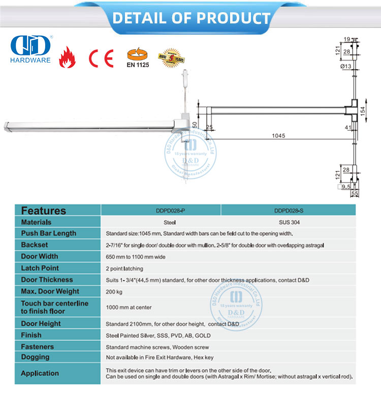Bloqueo de varilla de empuje