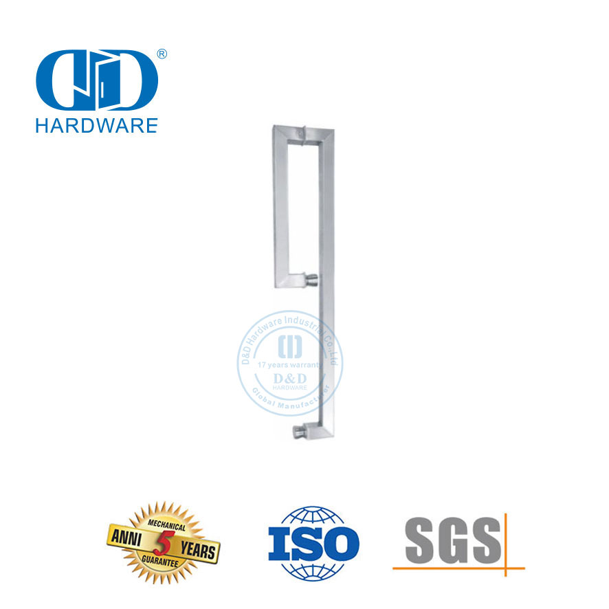 Herrajes para puertas corredizas de vidrio comerciales de acero inoxidable, accesorios para puertas, tiradores para baño, DDPH041