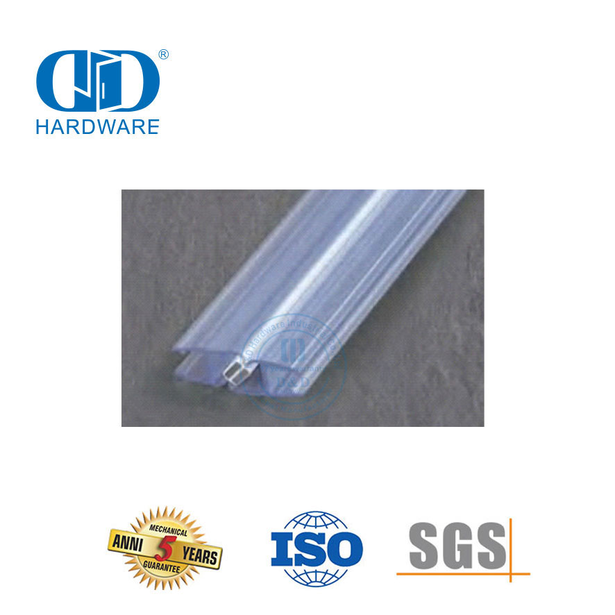 Tira de sellado de goma Accesorios para puertas de vidrio Puerta de ducha Puerta corrediza de vidrio Baño PVC Tira de sellado impermeable-DDWS003