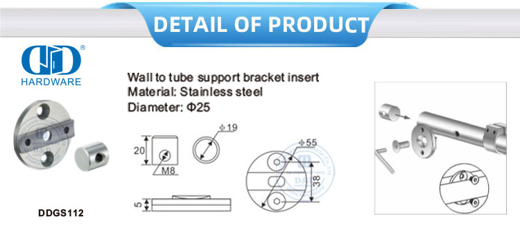 Conector de vidrio de 90 grados, Hardware de vidrio de acero inoxidable, accesorios de baño, montaje de vidrio para puerta corredera-DDGS113