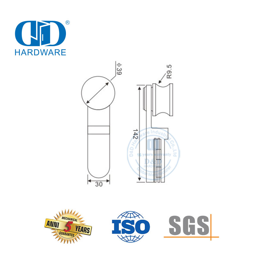 Herrajes seguros para puertas de acero inoxidable, accesorios de baño, herrajes para puertas de vidrio para puertas corredizas-DDGS105