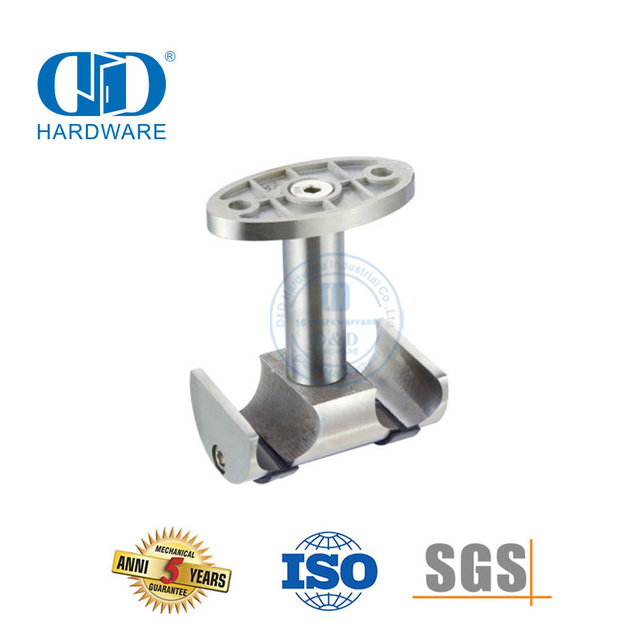 Abrazadera de tubo doble para techo, accesorio de puerta de vidrio de acero inoxidable, accesorio para muebles, Hardware de vidrio para baño-DDGS116