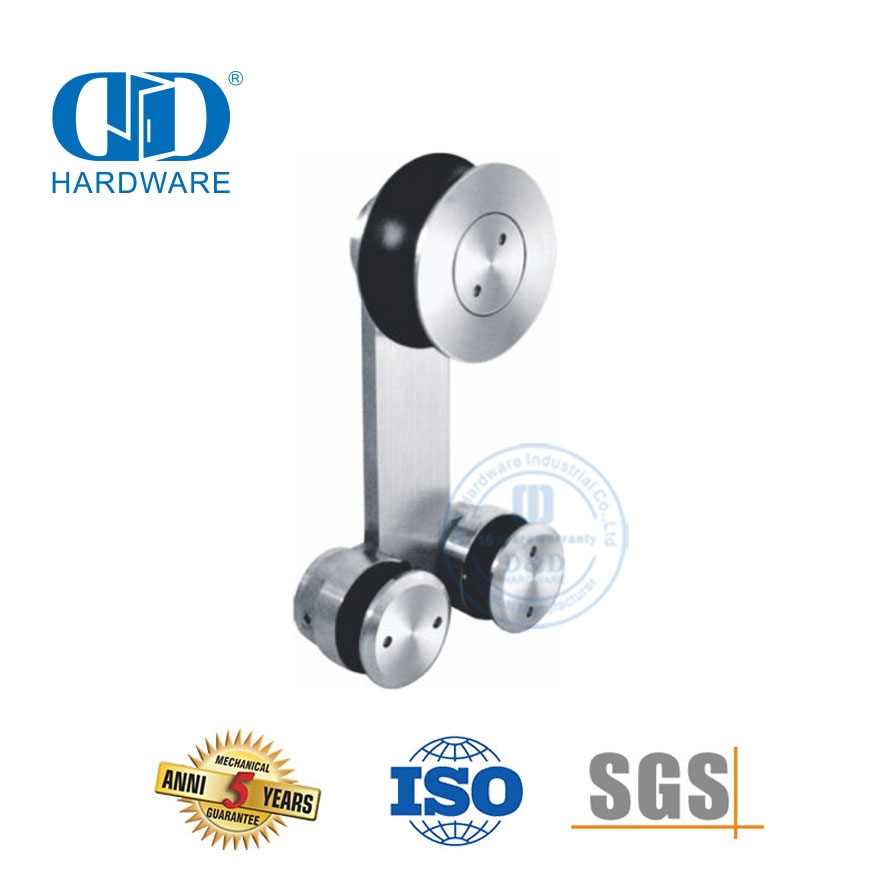 Juego de accesorios industriales de vidrio de acero inoxidable, herrajes para vidrio, herrajes para puertas correderas para puertas de baño-DDGS106