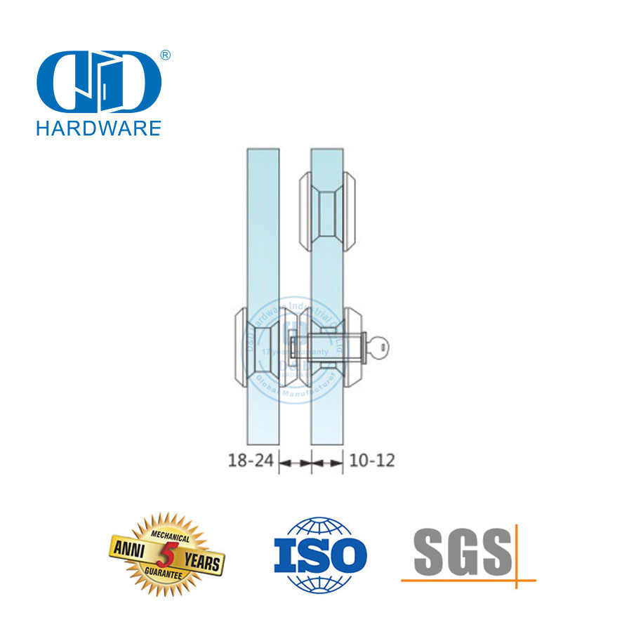 Herrajes para puertas corredizas de vidrio Herrajes para vidrio Cerradura y cerradura para puertas corredizas de acero inoxidable y aluminio-DDSK013