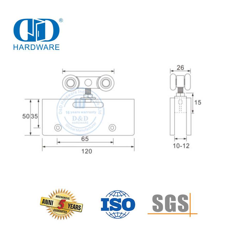 Fabricante de China, abrazadera de puerta, acero inoxidable, hierro, puerta de ducha, rodillo, puerta corredera, tubo, herrajes de vidrio para baño-DDGS137