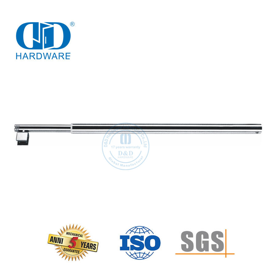 Accesorios de vidrio de acero inoxidable Esquina curva recta Barra de tensión telescópica ajustable flexible para baño-DDSC023