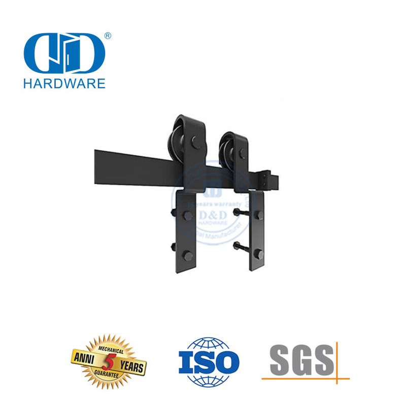 Riel de puerta de granero de acero inoxidable, accesorios de herrajes para puertas de madera extraíbles, Riel de puerta corredera para el hogar-DDBD020