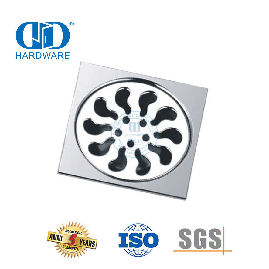 Drenaje de piso sanitario de acero inoxidable de alta calidad Drenaje de piso cuadrado Hardware de baño-DDFD006