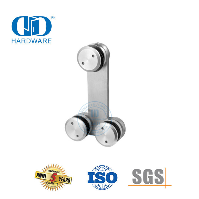 Conector de vidrio horizontal en T de acero inoxidable Herrajes para puertas corredizas pivotantes de puerta de vidrio-DDGP018