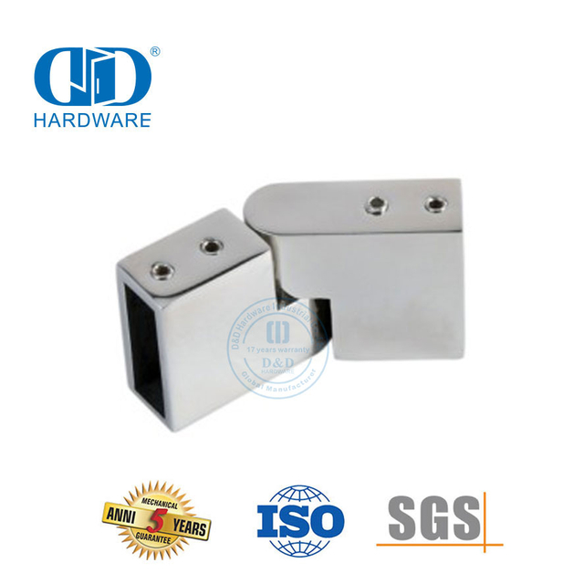 Cabinas de ducha comerciales de acero inoxidable Soporte fijo Soporte de vidrio Divisor Conector de abrazadera de partición-DDSC019