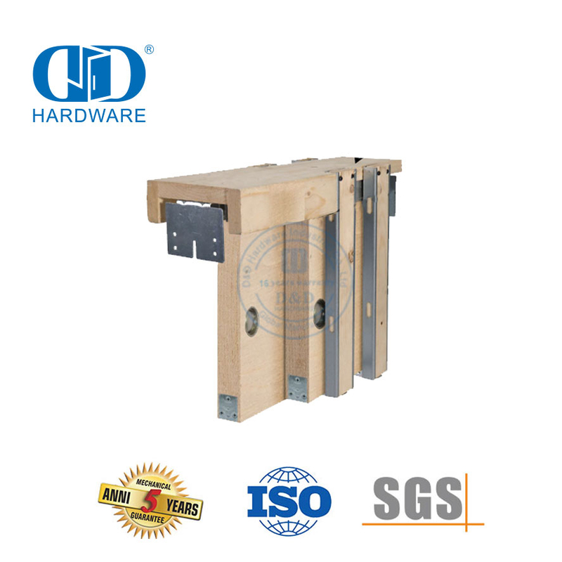 Hardware de marco de puerta corrediza de bolsillo de derivación de alta resistencia de acero inoxidable Hardware de puerta de gabinete de cocina-DDBD061