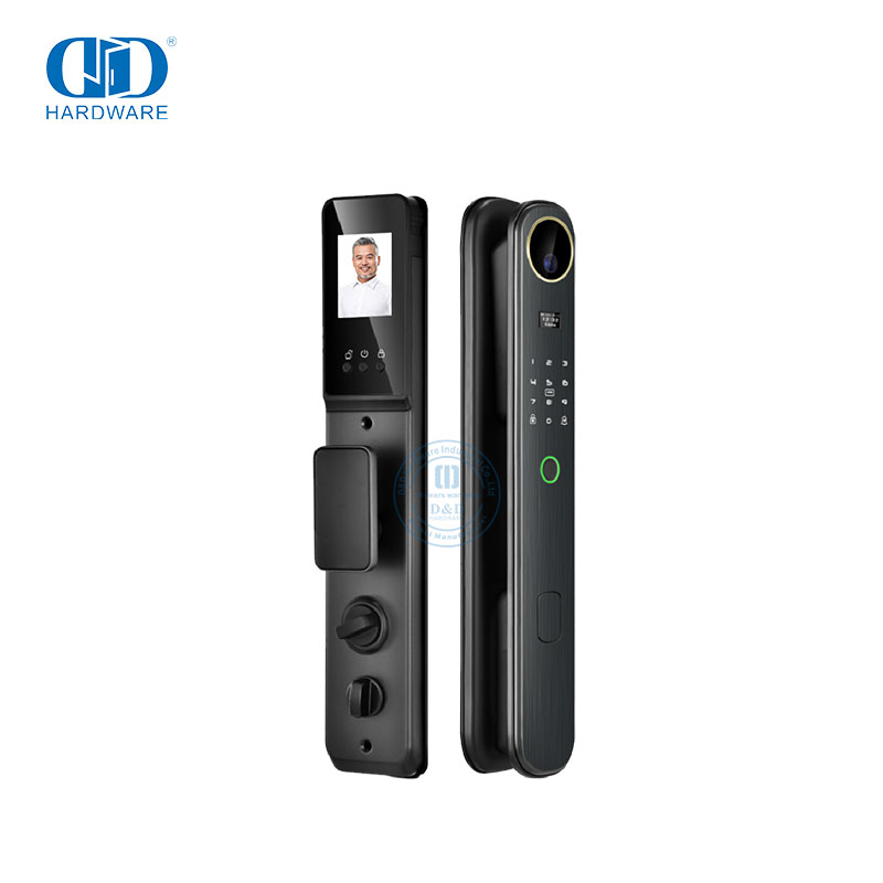 Cerradura de puerta inteligente para exteriores con reconocimiento facial, huella dactilar, videollamada remota con cámara, DDEL024