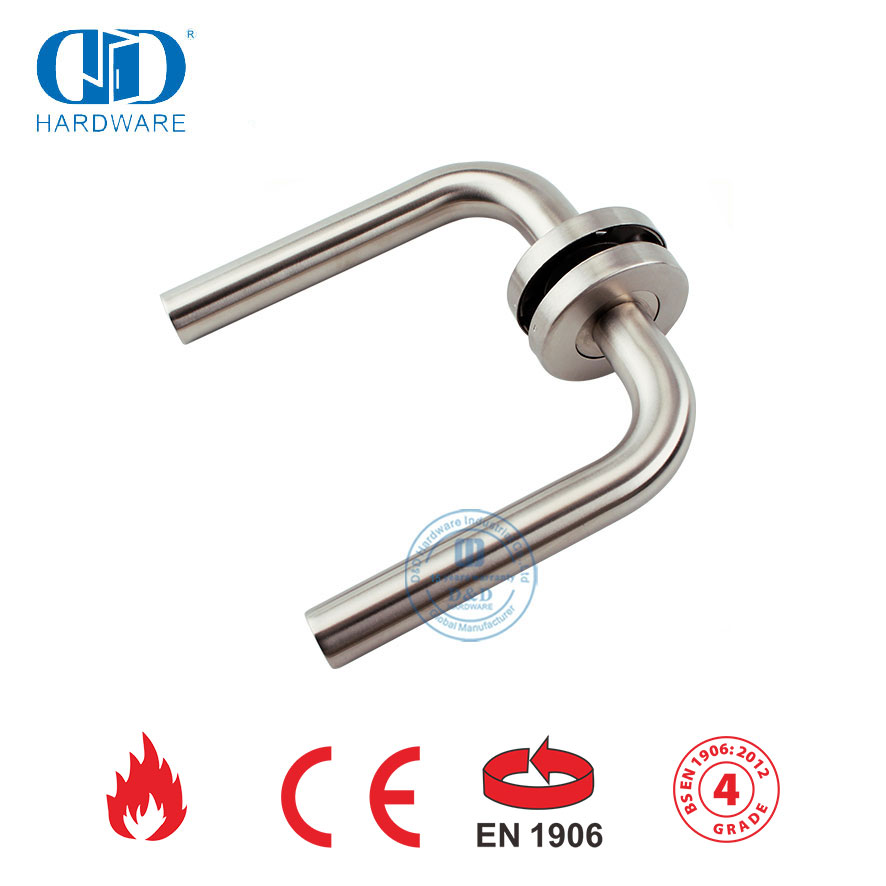 Manija de puerta con cerradura de palanca de acero inoxidable BS EN 1906-DDTH002-SSS