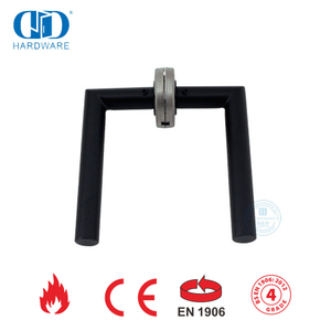 Accesorios para cerradura de puerta de embutir EN 1906 Manija de puerta de entrada negra mate-DDTH003-MB