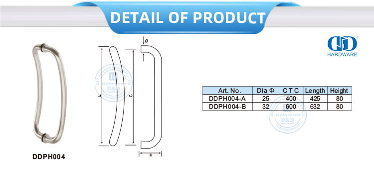 Tirador de puerta curva