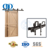 Herrajes para puertas corredizas de Granero de acero inoxidable, herrajes para muebles, Kit de herrajes para puertas de granero dobles de Color negro para puertas interiores de madera-DDBD025