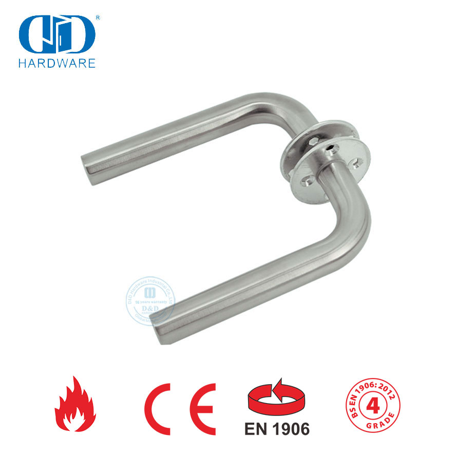 SUS 304 Sin resorte EN 1906 Grado 4 Manija de puerta con palanca-DDTH002-SSS