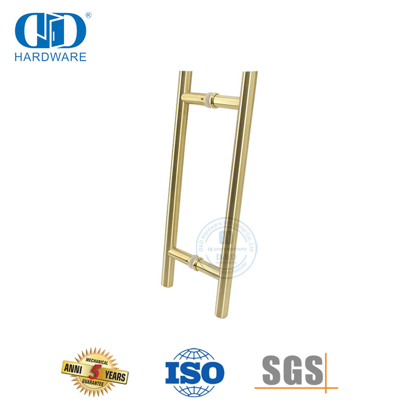 Manija de puerta de vidrio para baño doméstico de estilo de lujo duradero más vendida-DDPH001-D-PVD