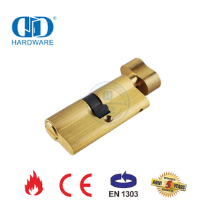 Cilindro de cerradura de embutir para baño de latón satinado con certificación EN 1303-DDLC007-70mm-SB