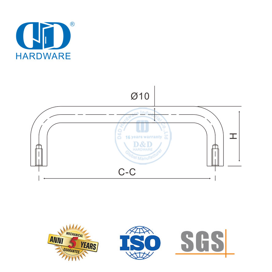 Venta al por mayor de herrajes para muebles modernos, tirador cuadrado de acero inoxidable para cajón de armario de cocina, tirador-DDFH003