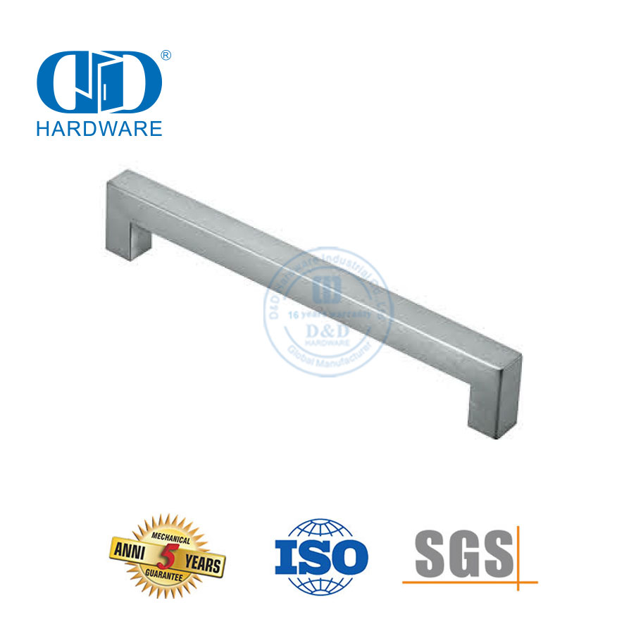 Tiradores de herrajes para muebles Manija de puerta de gabinete de cocina hueca de acero inoxidable negro mate-DDFH033