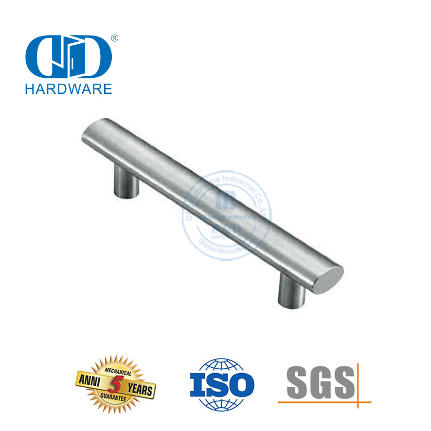 Tirador de armario de muebles de personalización de diseño moderno, tirador de puerta de armario de cocina de acero inoxidable, mango en T-DDFH021