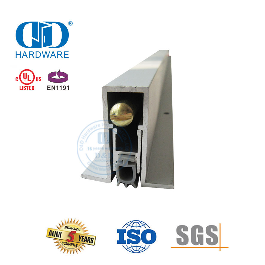 Herrajes para muebles de puerta CE, burlete plateado a prueba de polvo y viento, sello inferior de puerta corredera de seguridad completamente embutido-DDBS002